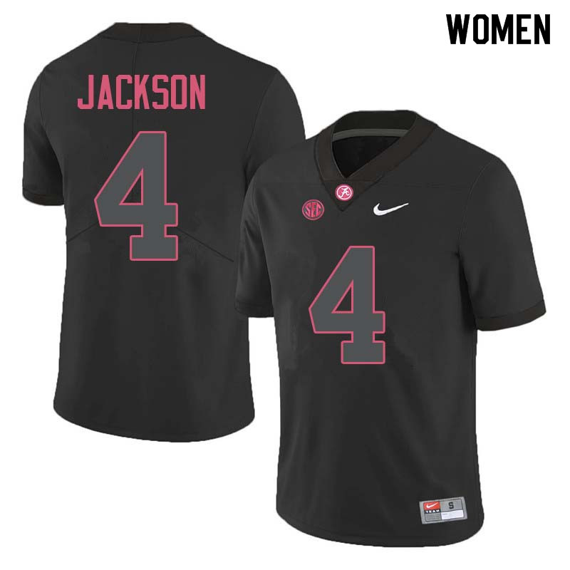 Alabama Crimson Tide Women's Eddie Jackson #4 Black NCAA Nike Authentic Stitched College Football Jersey DC16K07HH